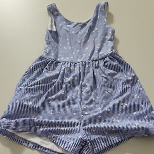 SweetHoney Blue and White Striped Kids Romper